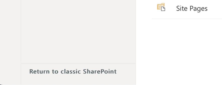 Return to classic SharePoint link